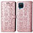 Funda de Cuero Cartera con Soporte Patron de Moda Carcasa S03D para Samsung Galaxy A22 4G Rosa