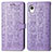 Funda de Cuero Cartera con Soporte Patron de Moda Carcasa S03D para Samsung Galaxy A22 5G SC-56B Morado