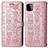 Funda de Cuero Cartera con Soporte Patron de Moda Carcasa S03D para Samsung Galaxy A22s 5G Rosa