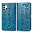 Funda de Cuero Cartera con Soporte Patron de Moda Carcasa S03D para Samsung Galaxy A32 5G Azul