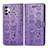 Funda de Cuero Cartera con Soporte Patron de Moda Carcasa S03D para Samsung Galaxy A32 5G Morado