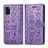 Funda de Cuero Cartera con Soporte Patron de Moda Carcasa S03D para Samsung Galaxy A41 Morado