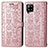 Funda de Cuero Cartera con Soporte Patron de Moda Carcasa S03D para Samsung Galaxy A42 5G Rosa