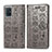 Funda de Cuero Cartera con Soporte Patron de Moda Carcasa S03D para Samsung Galaxy A51 4G Gris