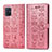 Funda de Cuero Cartera con Soporte Patron de Moda Carcasa S03D para Samsung Galaxy A51 4G Oro Rosa