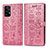 Funda de Cuero Cartera con Soporte Patron de Moda Carcasa S03D para Samsung Galaxy A52 4G Oro Rosa