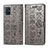 Funda de Cuero Cartera con Soporte Patron de Moda Carcasa S03D para Samsung Galaxy A71 4G A715 Gris