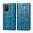 Funda de Cuero Cartera con Soporte Patron de Moda Carcasa S03D para Samsung Galaxy A91 Azul