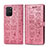 Funda de Cuero Cartera con Soporte Patron de Moda Carcasa S03D para Samsung Galaxy A91 Oro Rosa