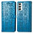 Funda de Cuero Cartera con Soporte Patron de Moda Carcasa S03D para Samsung Galaxy F23 5G Azul