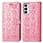 Funda de Cuero Cartera con Soporte Patron de Moda Carcasa S03D para Samsung Galaxy F23 5G Rosa