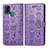 Funda de Cuero Cartera con Soporte Patron de Moda Carcasa S03D para Samsung Galaxy F41 Morado