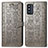 Funda de Cuero Cartera con Soporte Patron de Moda Carcasa S03D para Samsung Galaxy F52 5G Gris