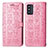 Funda de Cuero Cartera con Soporte Patron de Moda Carcasa S03D para Samsung Galaxy F52 5G Oro Rosa