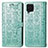 Funda de Cuero Cartera con Soporte Patron de Moda Carcasa S03D para Samsung Galaxy F62 5G Verde