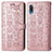 Funda de Cuero Cartera con Soporte Patron de Moda Carcasa S03D para Samsung Galaxy M02 Rosa