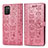 Funda de Cuero Cartera con Soporte Patron de Moda Carcasa S03D para Samsung Galaxy M02s Oro Rosa