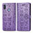 Funda de Cuero Cartera con Soporte Patron de Moda Carcasa S03D para Samsung Galaxy M11 Morado