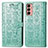 Funda de Cuero Cartera con Soporte Patron de Moda Carcasa S03D para Samsung Galaxy M13 4G Verde