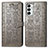 Funda de Cuero Cartera con Soporte Patron de Moda Carcasa S03D para Samsung Galaxy M23 5G Gris