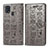 Funda de Cuero Cartera con Soporte Patron de Moda Carcasa S03D para Samsung Galaxy M31 Prime Edition Gris