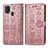 Funda de Cuero Cartera con Soporte Patron de Moda Carcasa S03D para Samsung Galaxy M31 Prime Edition Rosa