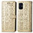 Funda de Cuero Cartera con Soporte Patron de Moda Carcasa S03D para Samsung Galaxy M31s Oro