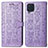 Funda de Cuero Cartera con Soporte Patron de Moda Carcasa S03D para Samsung Galaxy M32 4G Morado