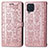 Funda de Cuero Cartera con Soporte Patron de Moda Carcasa S03D para Samsung Galaxy M32 4G Rosa