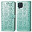 Funda de Cuero Cartera con Soporte Patron de Moda Carcasa S03D para Samsung Galaxy M32 4G Verde