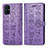 Funda de Cuero Cartera con Soporte Patron de Moda Carcasa S03D para Samsung Galaxy M51 Morado