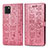 Funda de Cuero Cartera con Soporte Patron de Moda Carcasa S03D para Samsung Galaxy M60s Oro Rosa