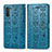 Funda de Cuero Cartera con Soporte Patron de Moda Carcasa S03D para Samsung Galaxy Note 10 5G Azul