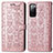 Funda de Cuero Cartera con Soporte Patron de Moda Carcasa S03D para Samsung Galaxy S20 FE 5G Rosa