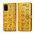 Funda de Cuero Cartera con Soporte Patron de Moda Carcasa S03D para Samsung Galaxy S20 Plus Amarillo