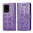 Funda de Cuero Cartera con Soporte Patron de Moda Carcasa S03D para Samsung Galaxy S20 Ultra 5G Morado