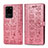 Funda de Cuero Cartera con Soporte Patron de Moda Carcasa S03D para Samsung Galaxy S20 Ultra 5G Oro Rosa