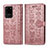 Funda de Cuero Cartera con Soporte Patron de Moda Carcasa S03D para Samsung Galaxy S20 Ultra 5G Rosa