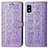 Funda de Cuero Cartera con Soporte Patron de Moda Carcasa S03D para Sharp Aquos wish3 Morado