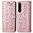 Funda de Cuero Cartera con Soporte Patron de Moda Carcasa S03D para Sony Xperia 1 III Oro Rosa