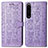 Funda de Cuero Cartera con Soporte Patron de Moda Carcasa S03D para Sony Xperia 1 IV Morado