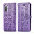 Funda de Cuero Cartera con Soporte Patron de Moda Carcasa S03D para Sony Xperia 10 II Morado