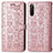 Funda de Cuero Cartera con Soporte Patron de Moda Carcasa S03D para Sony Xperia 10 III Lite Oro Rosa