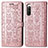 Funda de Cuero Cartera con Soporte Patron de Moda Carcasa S03D para Sony Xperia 10 IV Oro Rosa