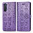 Funda de Cuero Cartera con Soporte Patron de Moda Carcasa S03D para Sony Xperia 5 II Morado