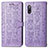 Funda de Cuero Cartera con Soporte Patron de Moda Carcasa S03D para Sony Xperia Ace II Morado