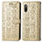 Funda de Cuero Cartera con Soporte Patron de Moda Carcasa S03D para Sony Xperia Ace II SO-41B Oro