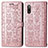 Funda de Cuero Cartera con Soporte Patron de Moda Carcasa S03D para Sony Xperia Ace II SO-41B Oro Rosa