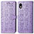 Funda de Cuero Cartera con Soporte Patron de Moda Carcasa S03D para Sony Xperia Ace III SOG08 Morado