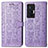 Funda de Cuero Cartera con Soporte Patron de Moda Carcasa S03D para Vivo X70 Pro 5G Morado